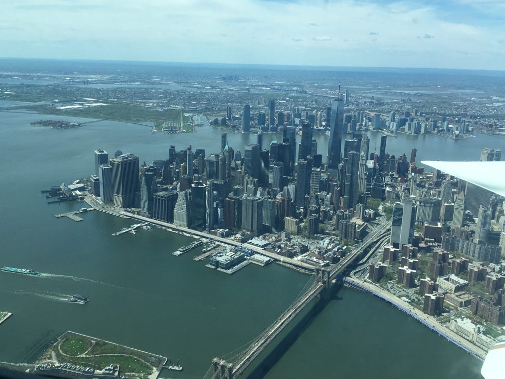 Clear skies over Manhattan greeted scientists from NOAA and the University of Maryland during a research flight aboard an instrumented Cessna 402 owned and operated by the University Research Foundation on May 2