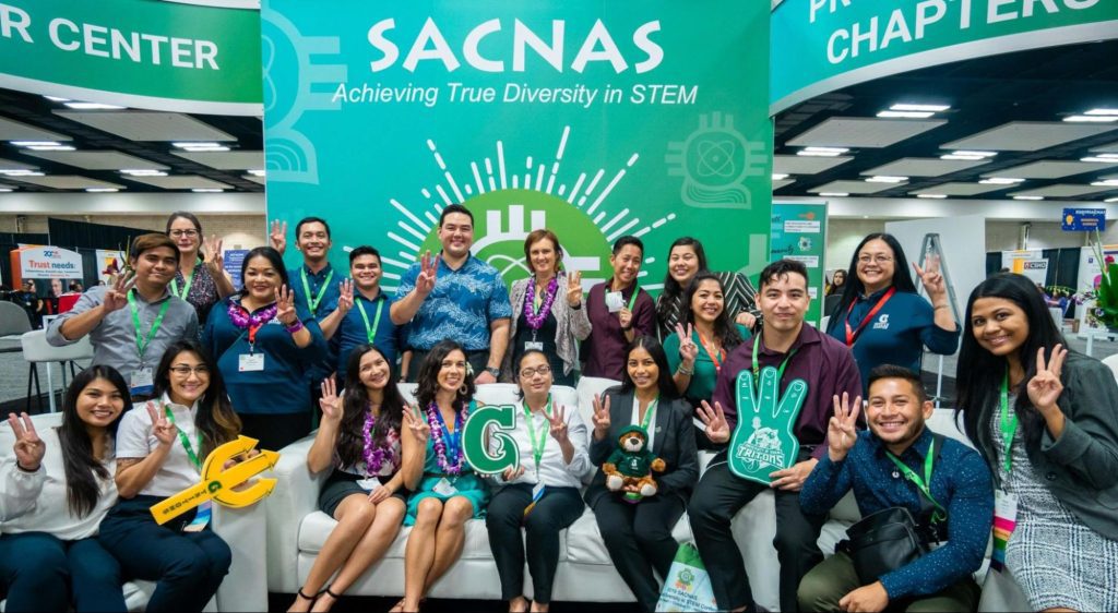 Guam Sea Grant staff and students gather at the SACNAS 2019 conference in Honolulu