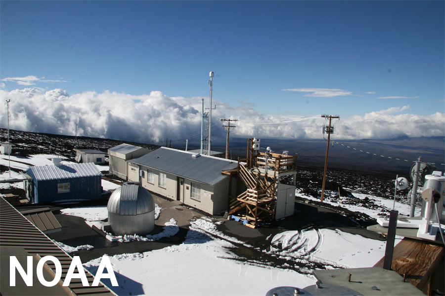 Air samples from NOAA's Mauna Loa observatory in Hawaii provide important greenhouse gas data for climate scientists around the world. (NOAA)