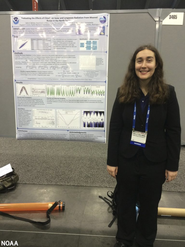 Kelly presents her Hollings internship research at the 2014 American Geophysical Union (AGU) fall meeting. (Image credit: Courtesy of Kelly Balmes)