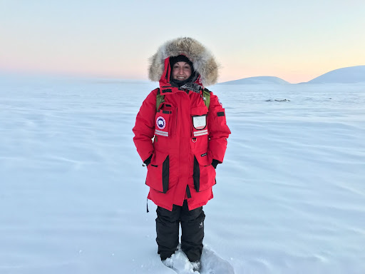Image: Sara Morris in the Arctic during a NOAA Research expedition.