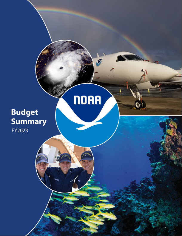 Cover of the FY23 NOAA Budget Summary "blue book".