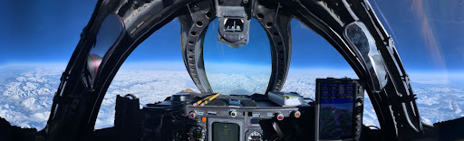The view from NASA’s WB-57 cockpit during a SABRE high-altitude research flight. Credit: NASA